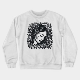 Linocut Woman Crewneck Sweatshirt